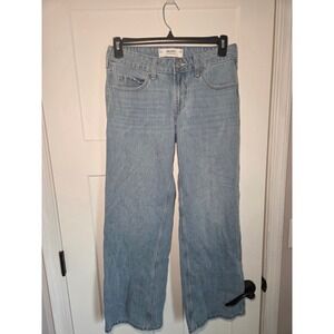 Hollister Low Rise Baggy Jeans Light Wash Wide Leg Denim W27 4R Womens